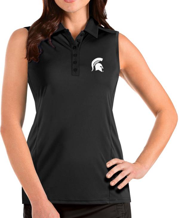 Antigua Women's Michigan State Spartans Tribute Sleeveless Tank Black Top
