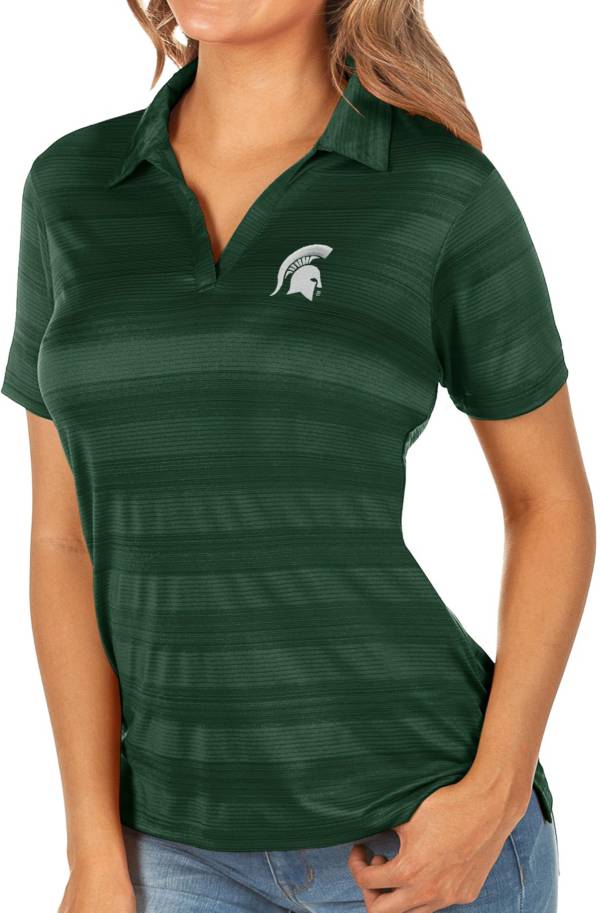 Antigua Women's Michigan State Spartans Green Compass Polo