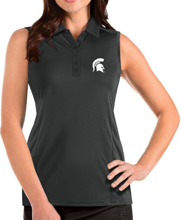 Antigua Women's Michigan State Spartans Grey Tribute Sleeveless Tank Top