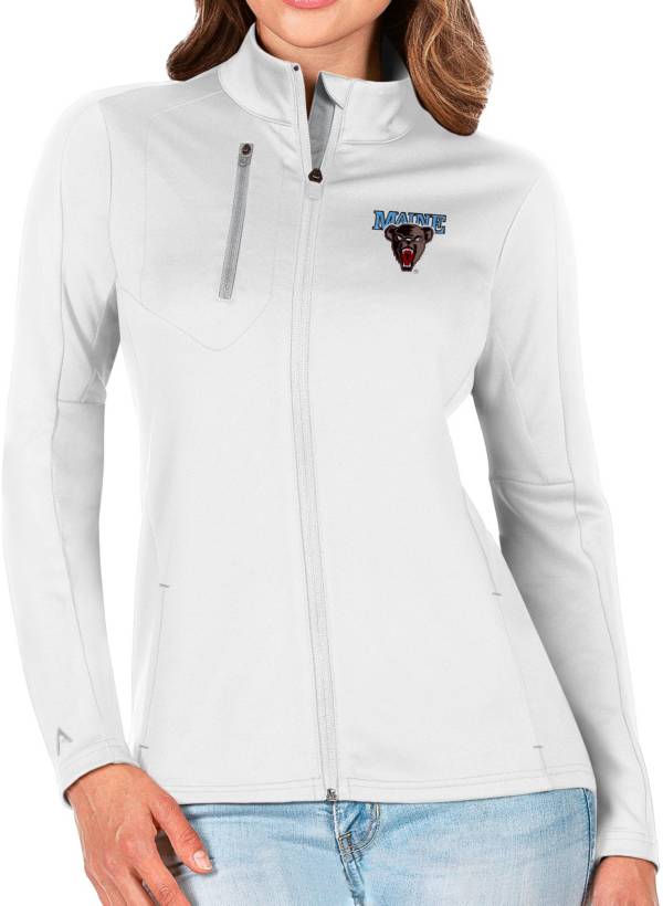 Antigua Women's Maine Black Bears Generation Half-Zip Pullover White Shirt product image