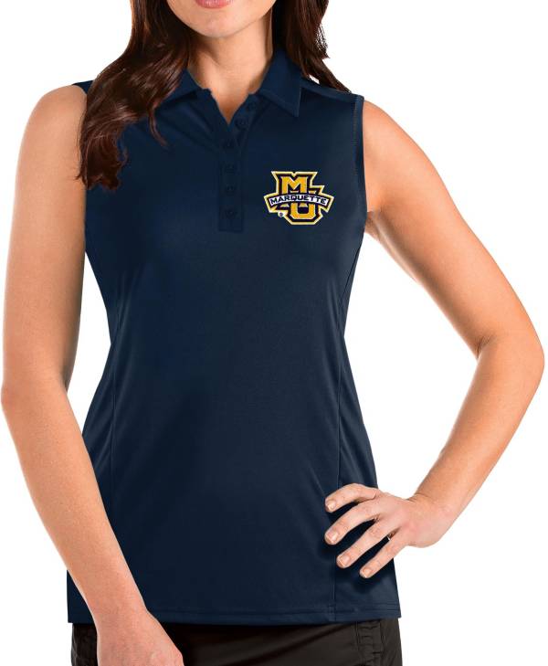 Antigua Women's Marquette Golden Eagles Blue Tribute Sleeveless Tank Top