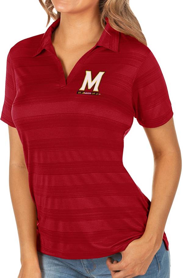 Antigua Women's Maryland Terrapins Red Compass Polo