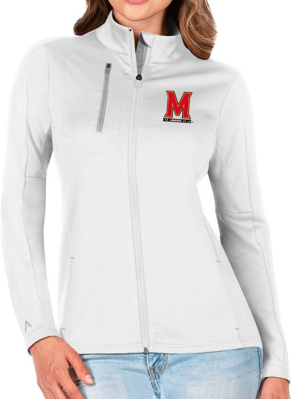 Antigua Women's Maryland Terrapins Generation Half-Zip Pullover White Shirt