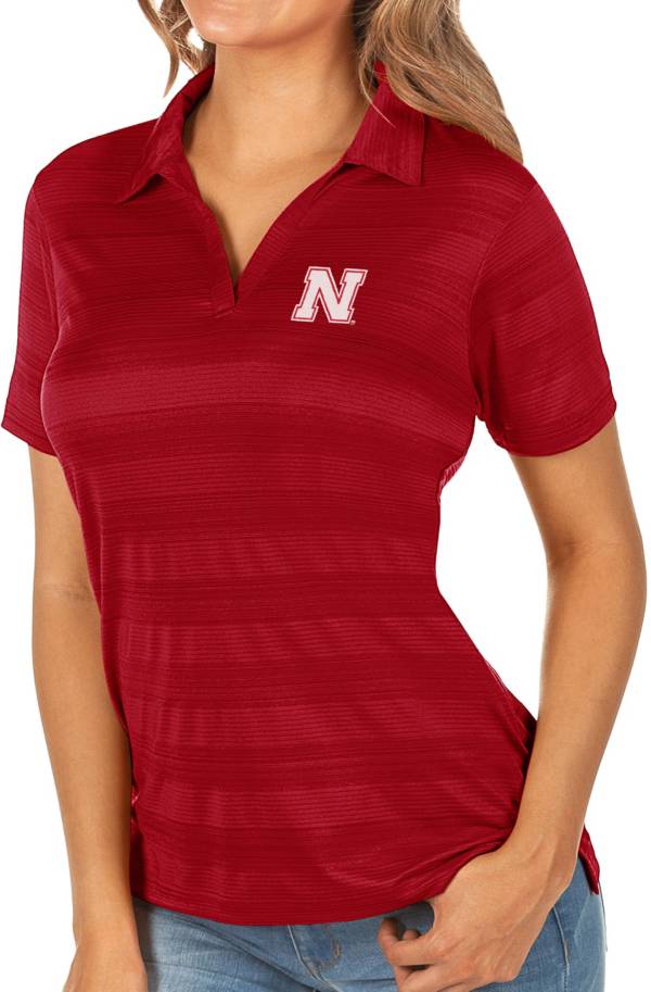 Antigua Women's Nebraska Cornhuskers Scarlet Compass Polo