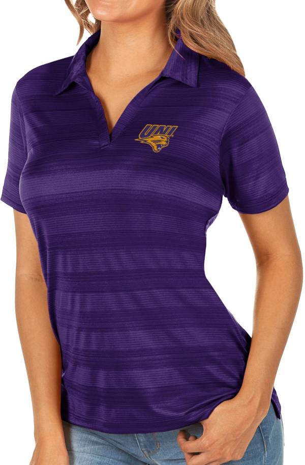 Antigua Women's Northern Iowa Panthers Purple Compass Polo