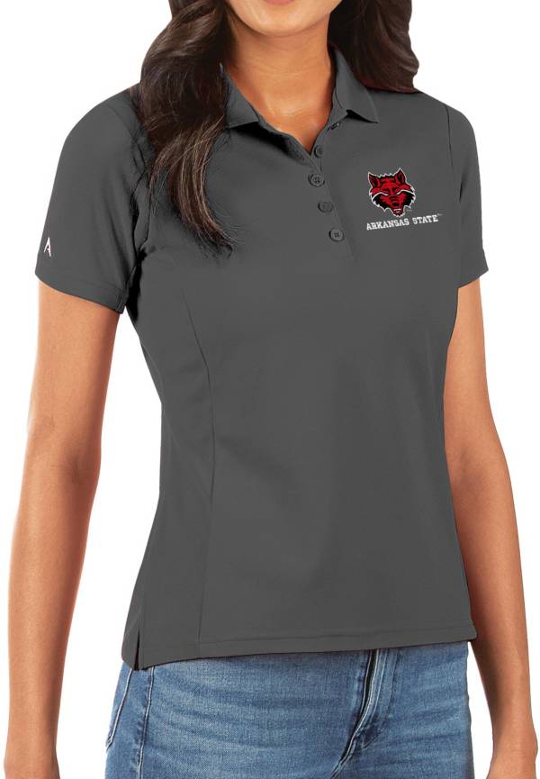 Antigua Women's Arkansas Razorbacks Grey Legacy Pique Polo