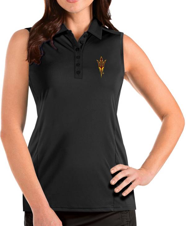 Antigua Women's Arizona State Sun Devils Tribute Sleeveless Tank Black Top