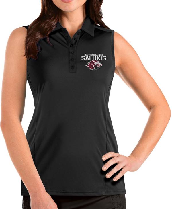 Antigua Women's Southern Illinois Salukis Tribute Sleeveless Tank Black Top