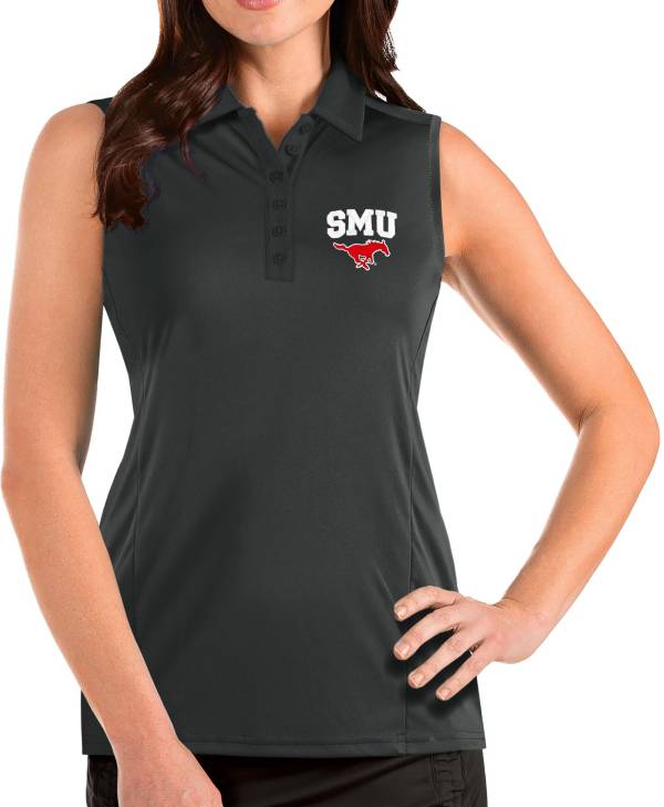 Antigua Women's Southern Methodist Mustangs Grey Tribute Sleeveless Tank Top