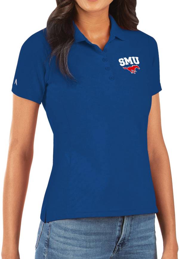 Antigua Women's Southern Methodist Mustangs Blue Legacy Pique Polo