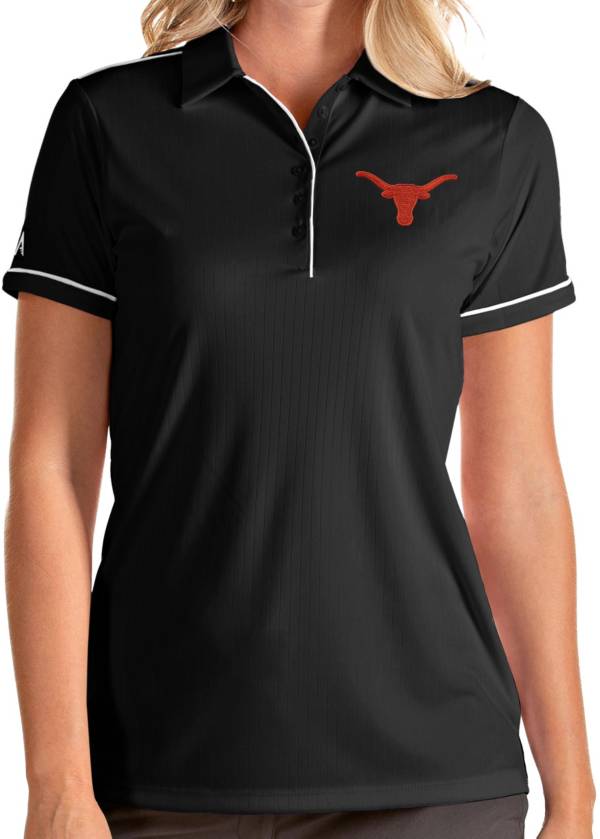 Antigua Women's Texas Longhorns Salute Performance Black Polo