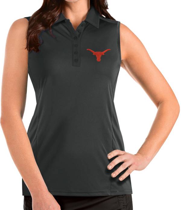 Antigua Women's Texas Longhorns Grey Tribute Sleeveless Polo