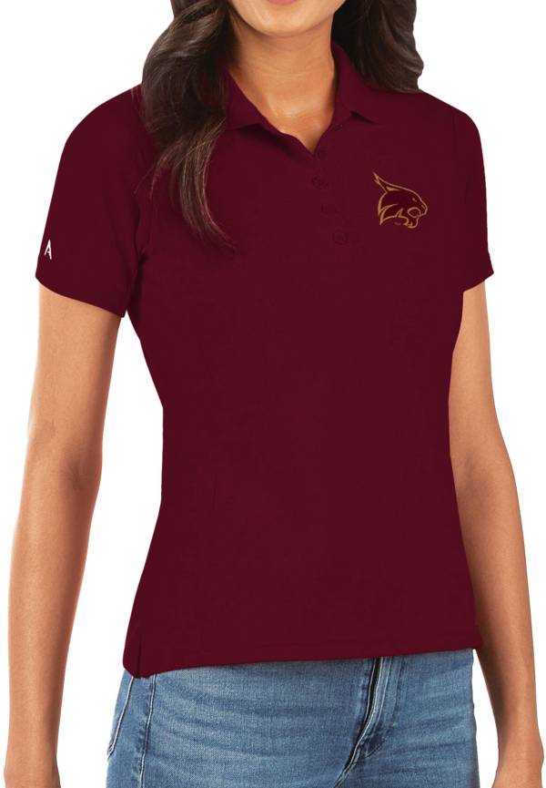 Antigua Women's Texas State Bobcats Maroon Legacy Pique Polo