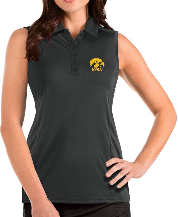 Antigua Women's Iowa Hawkeyes Grey Tribute Sleeveless Tank Top