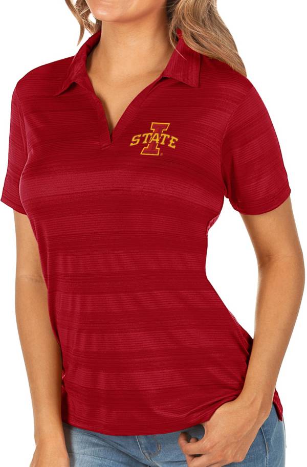 Antigua Women's Iowa State Cyclones Cardinal Compass Polo