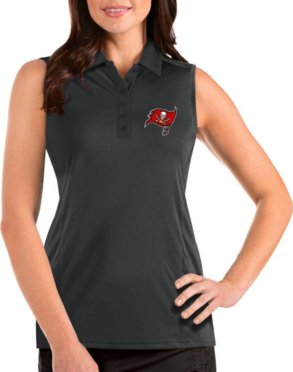 Antigua Women's Tampa Bay Buccaneers Tribute Sleeveless Grey Performance Polo