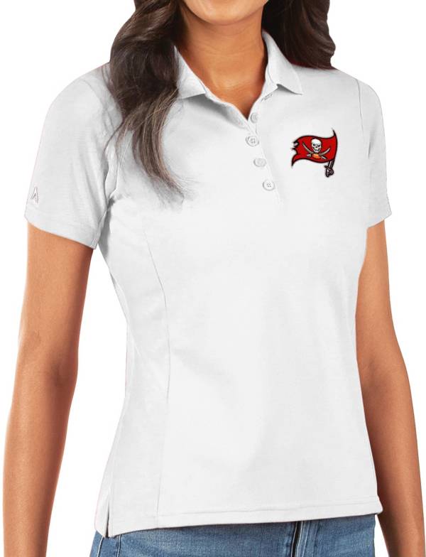 Antigua Women's Tampa Bay Buccaneers White Legacy Pique Polo