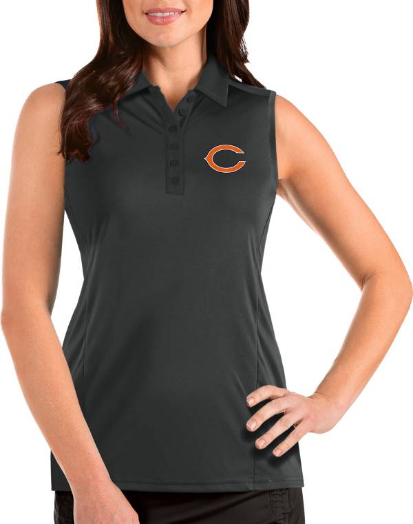 Antigua Women's Chicago Bears Tribute Sleeveless Grey Performance Polo