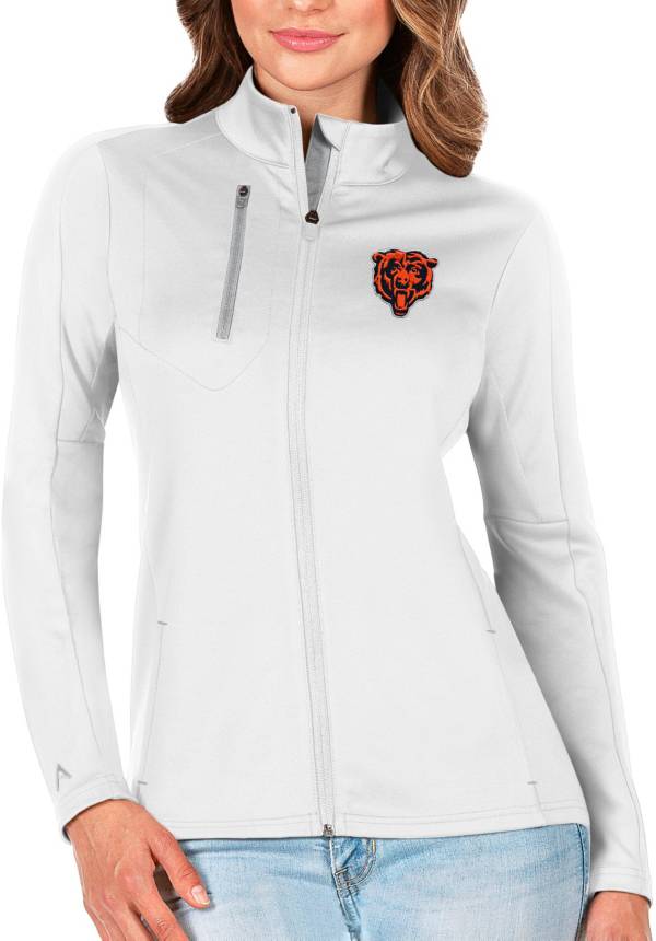 Antigua Women's Chicago Bears White Generation Half-Zip Pullover