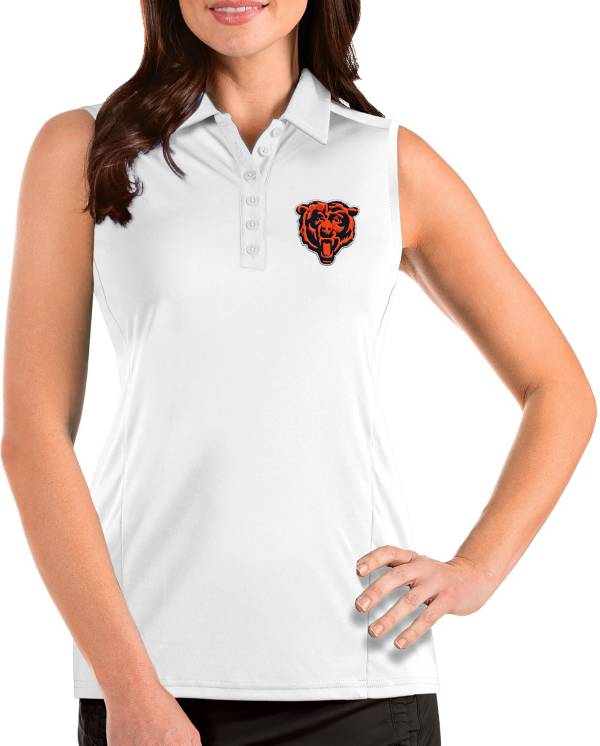 Antigua Women's Chicago Bears White Tribute Sleeveless Polo product image