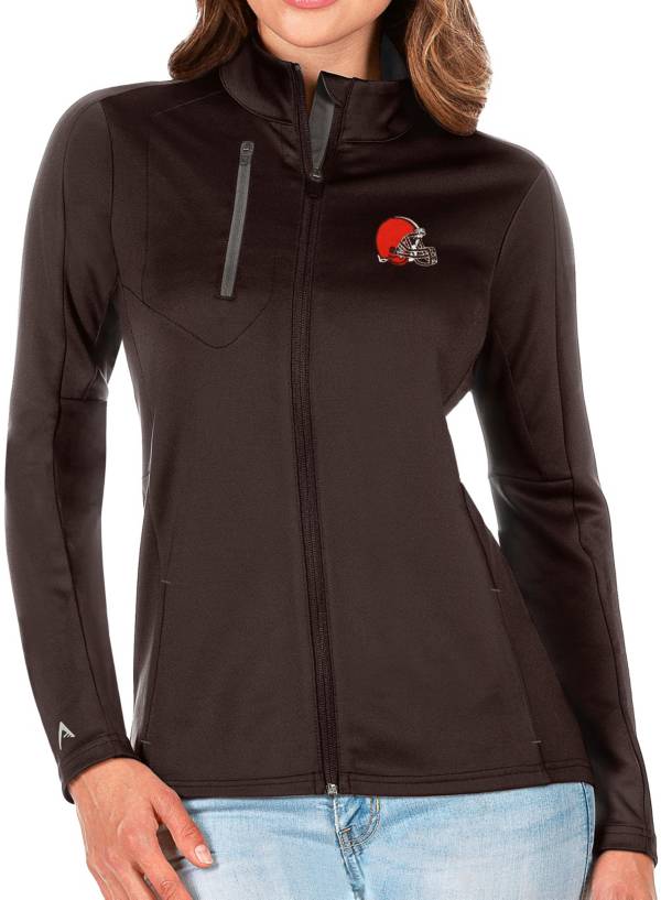Antigua Women's Cleveland Browns Brown Generation Full-Zip Jacket