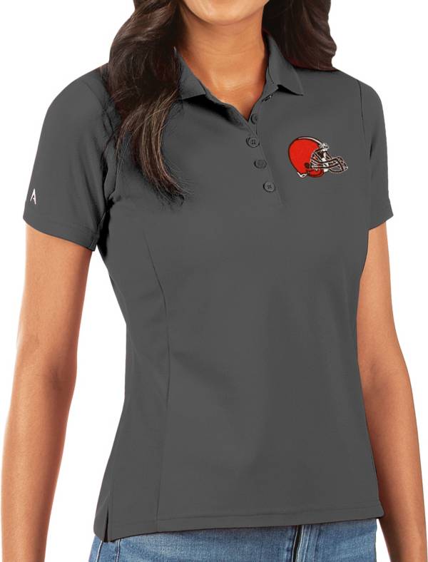 Antigua Women's Cleveland Browns Grey Legacy Pique Polo