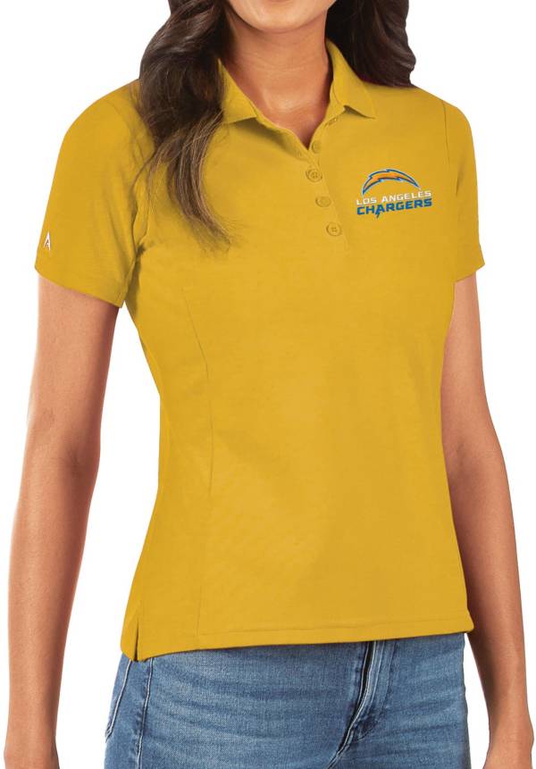 Antigua Women's Los Angeles Chargers Gold Legacy Pique Polo product image