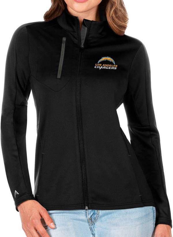 Antigua Women's Los Angeles Chargers Black Generation Full-Zip Jacket