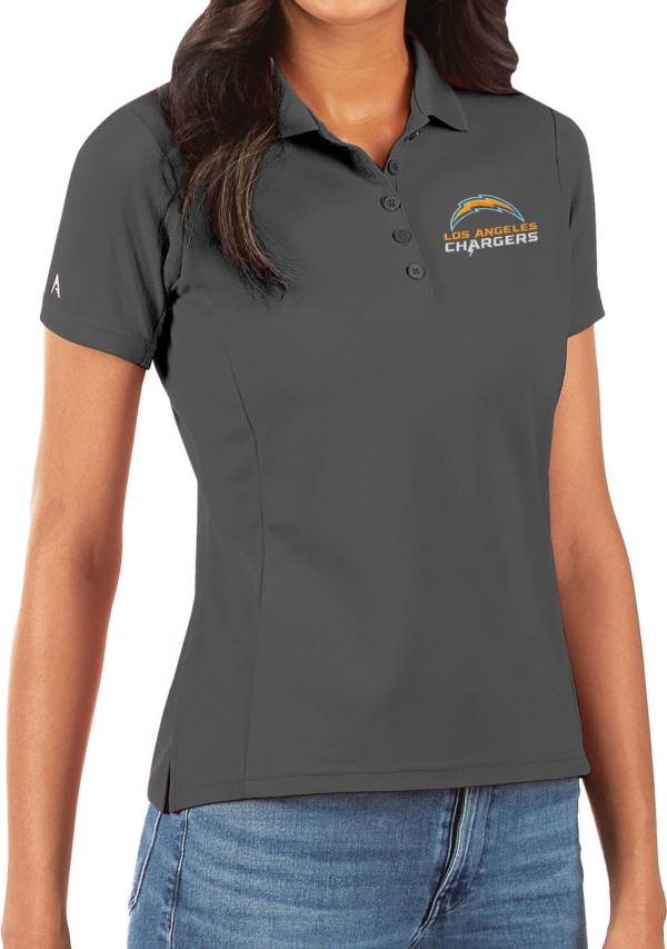 Antigua Women's Los Angeles Chargers Grey Legacy Pique Polo