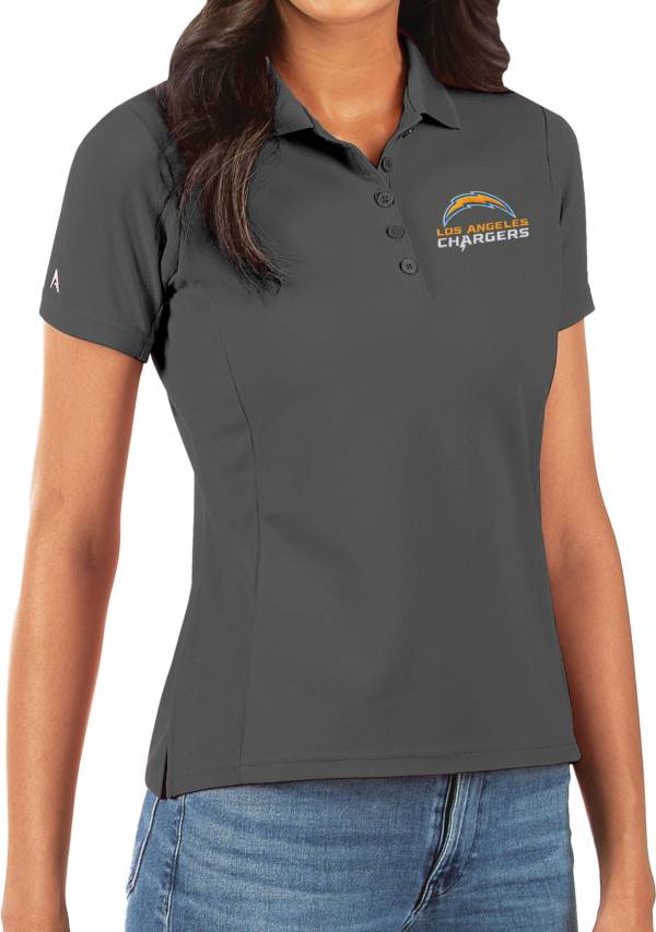 Antigua Women's Los Angeles Chargers Grey Legacy Pique Polo product image