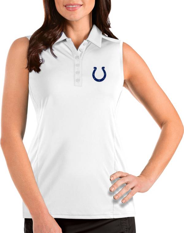 Antigua Women's Indianapolis Colts Tribute Sleeveless White Performance Polo product image