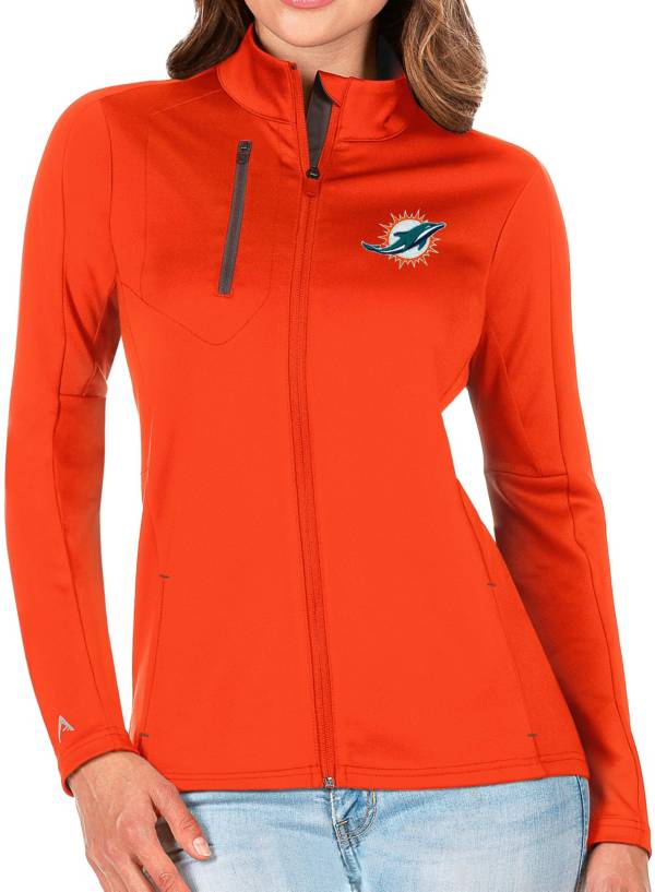 Antigua Women's Miami Dolphins Orange Generation Full-Zip Jacket product image