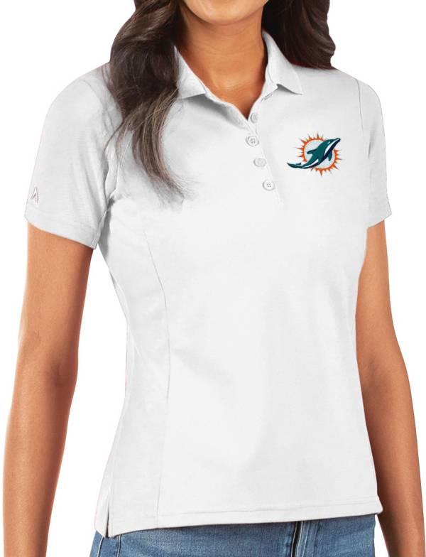 Antigua Women's Miami Dolphins White Legacy Pique Polo product image