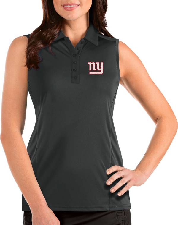 Antigua Women's New York Giants Tribute Sleeveless Grey Performance Polo