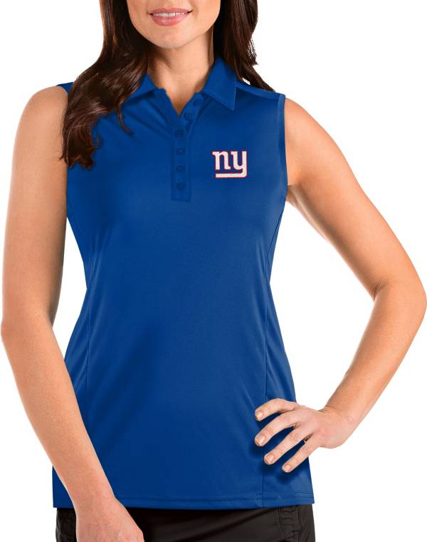 Antigua Women's New York Giants Tribute Sleeveless Royal Performance Polo