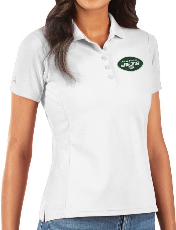 Antigua Women's New York Jets White Legacy Pique Polo