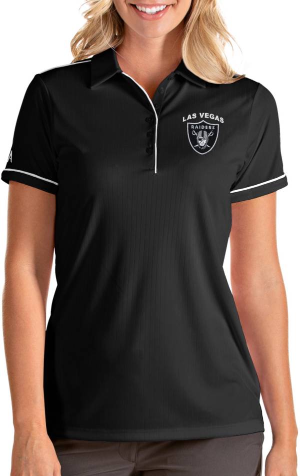 Antigua Women's Las Vegas Raiders Salute Black Polo