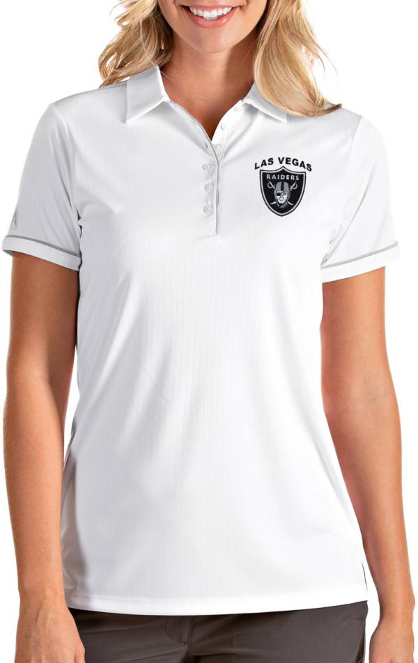 Antigua Women's Las Vegas Raiders Salute White Polo