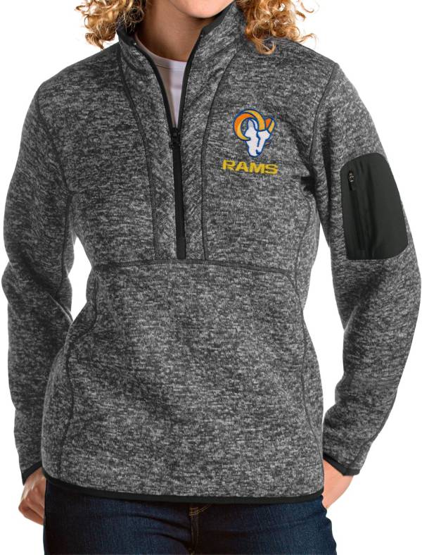 Antigua Women's Los Angeles Rams Grey Fortune Pullover Jacket