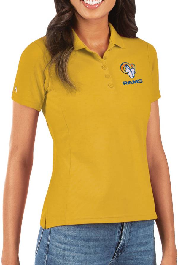 Antigua Women's Los Angeles Rams Gold Pique Xtra-Lite Polo