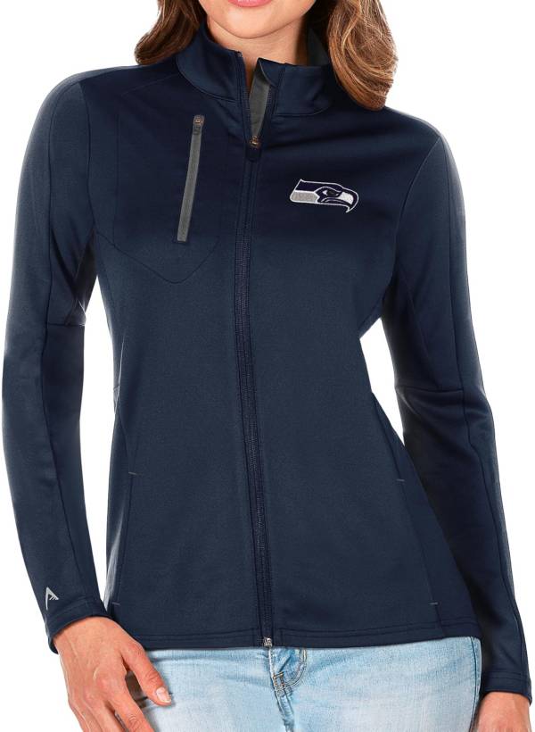 Antigua Women's Seattle Seahawks Navy Generation Full-Zip Jacket