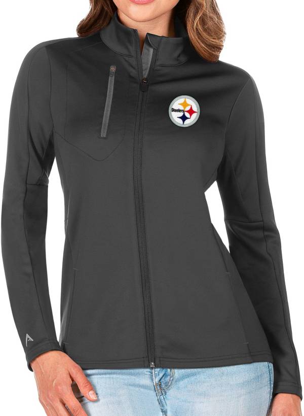 Antigua Women's Pittsburgh Steelers Grey Generation Full-Zip Jacket