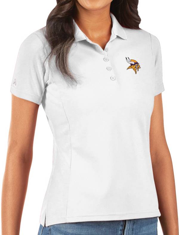 Antigua Women's Minnesota Vikings White Legacy Pique Polo