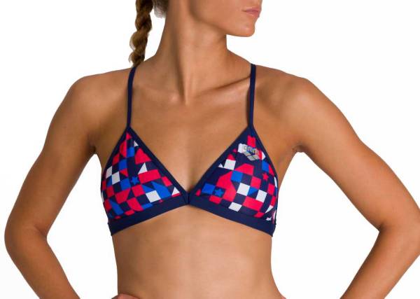 arena Women's Red USA Tie Back Bikini Top