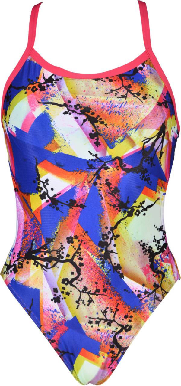 arena Women's Origami Spray Challenge Back One Piece Swimsuit