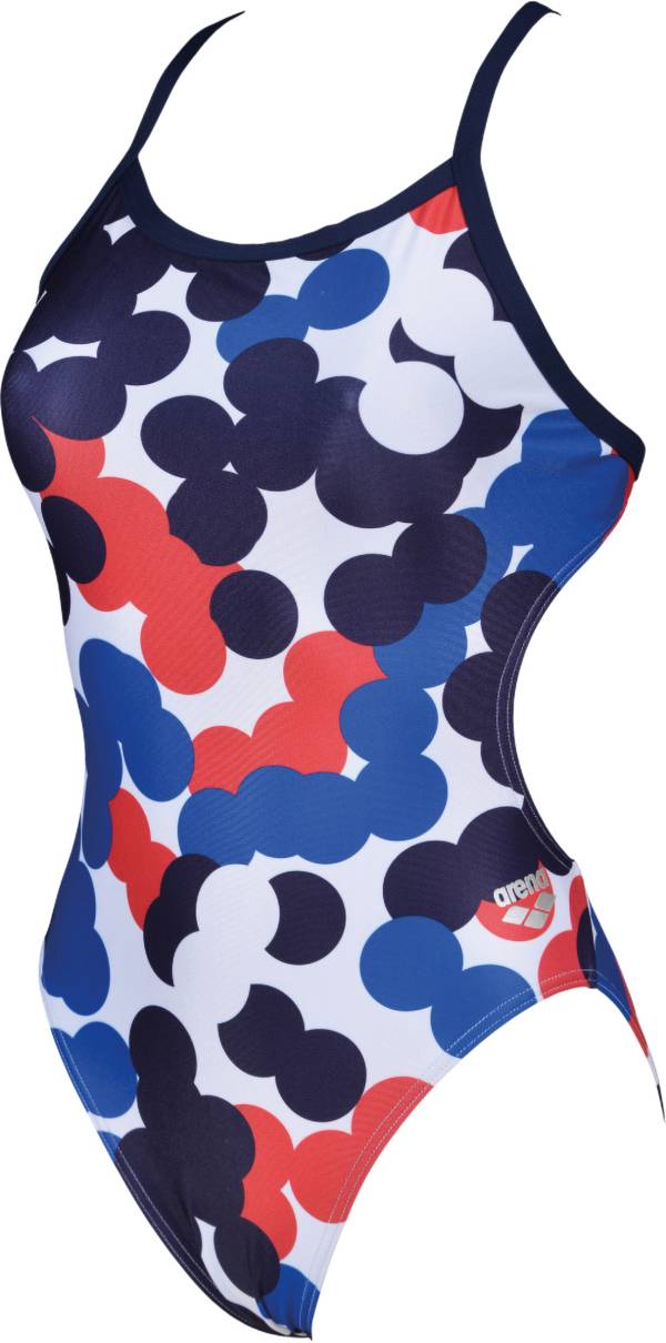 arena Women's USA Dots Challenge Back One Piece Swimsuit