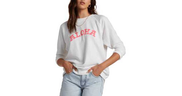 Billabong Women's Keep Tryin Pullover Crewneck Sweatshirt