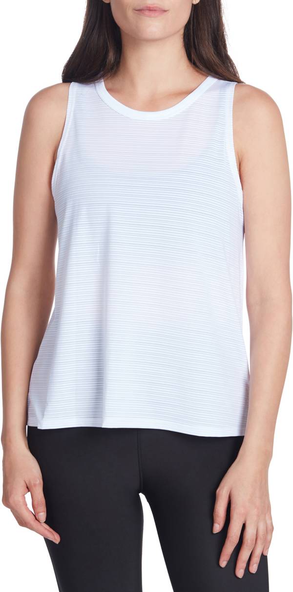 Betsey Johnson Women's Sheer Stripe Swing Tank Top