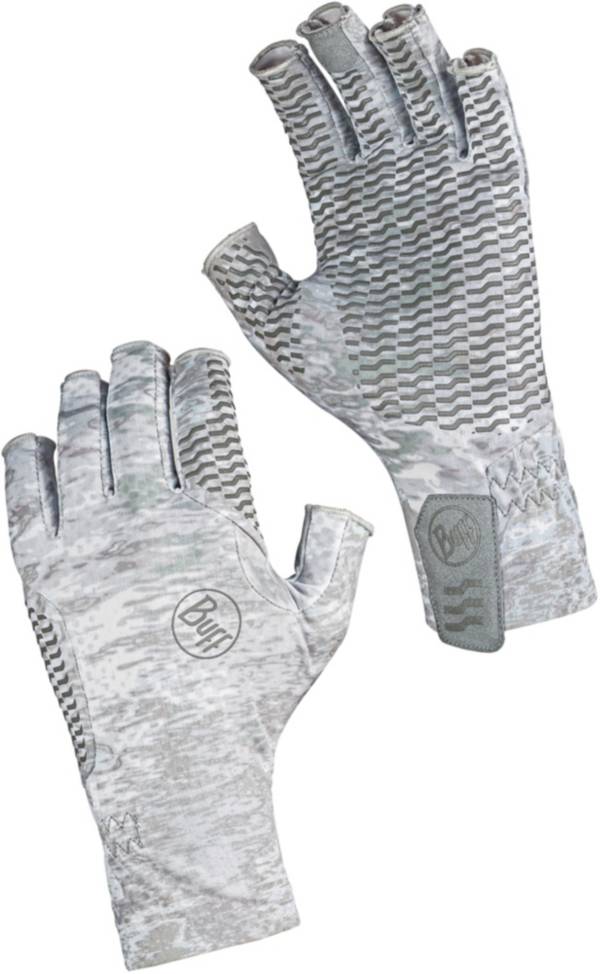 Buff Aqua Camo White Fishing Gloves