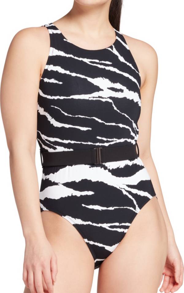 CALIA Women's Belted High Neck One Piece Swimsuit product image
